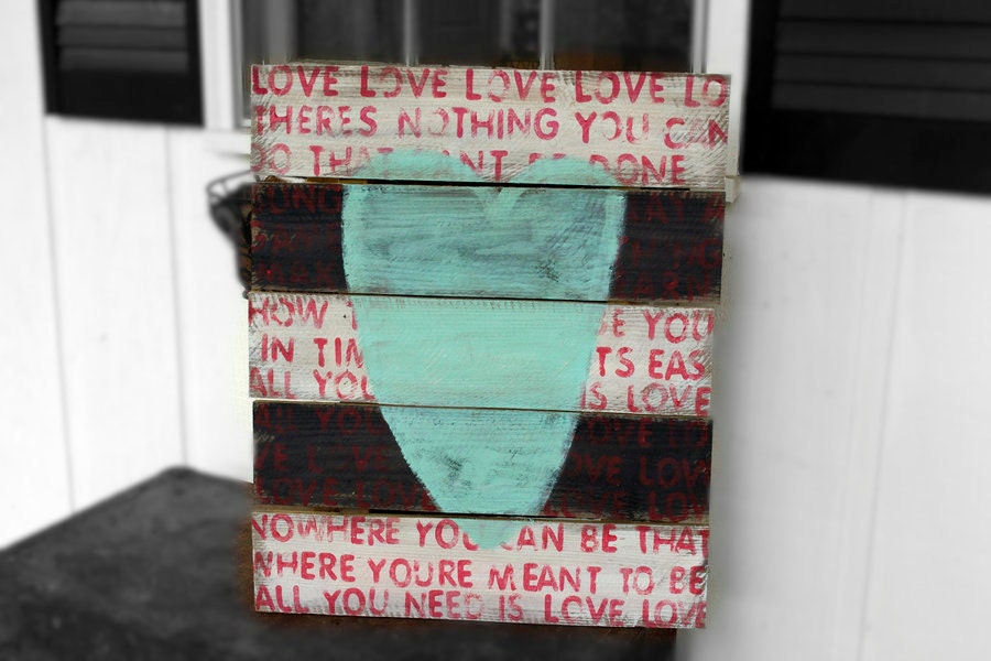 PALLET SIGN - Sign - Rustic - Wedding Sign - Custom Wood Sign - All You Need Is Love - Smaller Version of Original