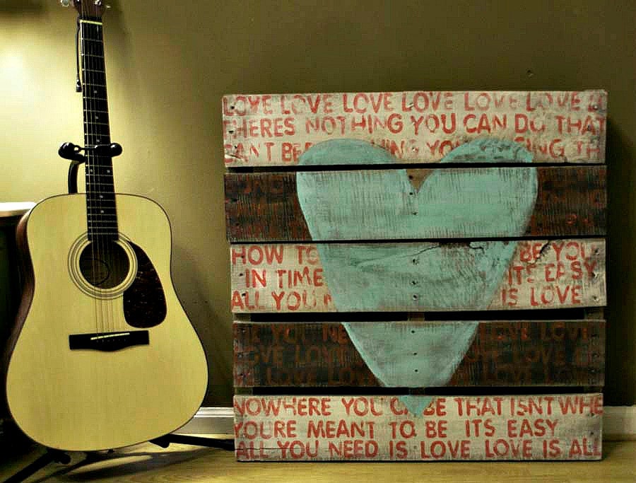 Rustic - Wedding - All You Need Is Love - Wood Sign - Pallet Art