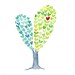 Heart Tree  art Print of an original watercolor painting , Love , anniversary, girly,  aqua green, whimsy fun,Valentine, mothers day