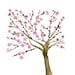 Almond  Tree art print of  Original watercolor painting in Pink and Brown, Folk art inspired, Mediterranean, mountain of spices, mothers day