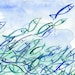 Fish are Jumping  art  print of absract  watercolor painitng   in blue turquoise teal and green, marine, coast, fathers day, Louis Armstron