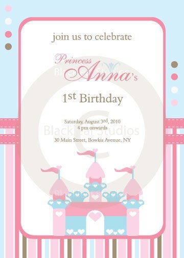 Fairy Princess DIY Printable Party Invitation 5x7 for Baby Shower, Christening, Dedication, Birth Announcement or Birthday Party Il_170x135