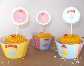 Ballerina Baby Shower or Birthday Party Cupcake Wrappers & Toppers Printable Set Il_170x135