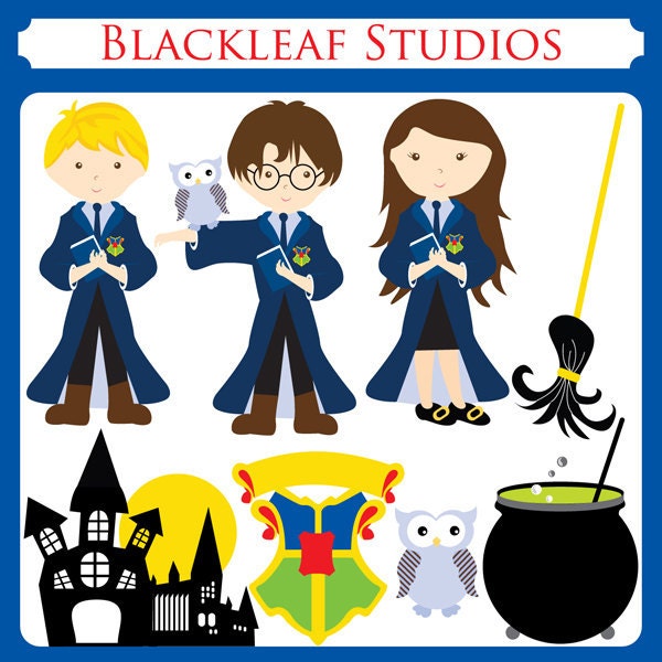 Cast a Spell Clip Art Instant Download harry potter, witch craft, wizards, magic, hogwarts, broom, owl, sorcerer Personal Commercial Il_170x135