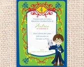 Harry Potter Cast a Spell at Hogwarts Customised Birthday Party Invitation Printable Thank You Card