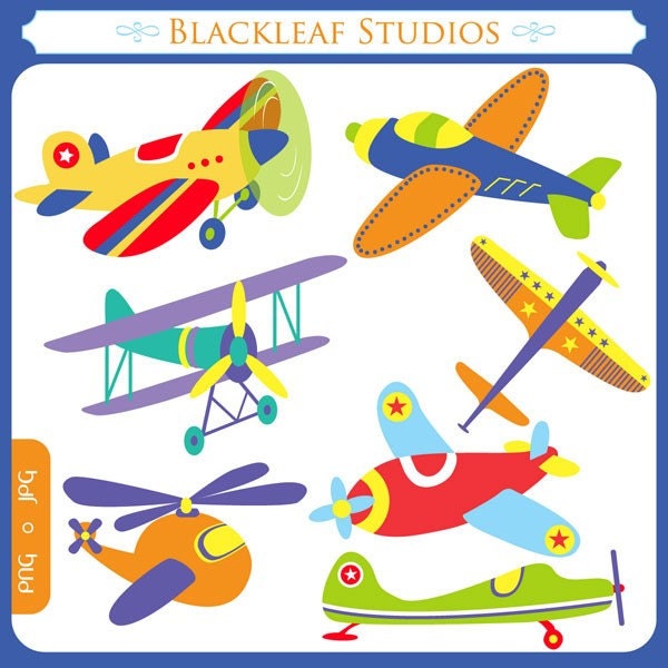 Flying High Airplanes - planes, boys, toy airplanes, aircrafts, aeroplanes - Personal and Commercial Use Clip Art Instant Download Il_570xn