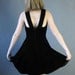 80s Vintage Black Velvet Full Skirt Mini Dress 50s Style Party Medium