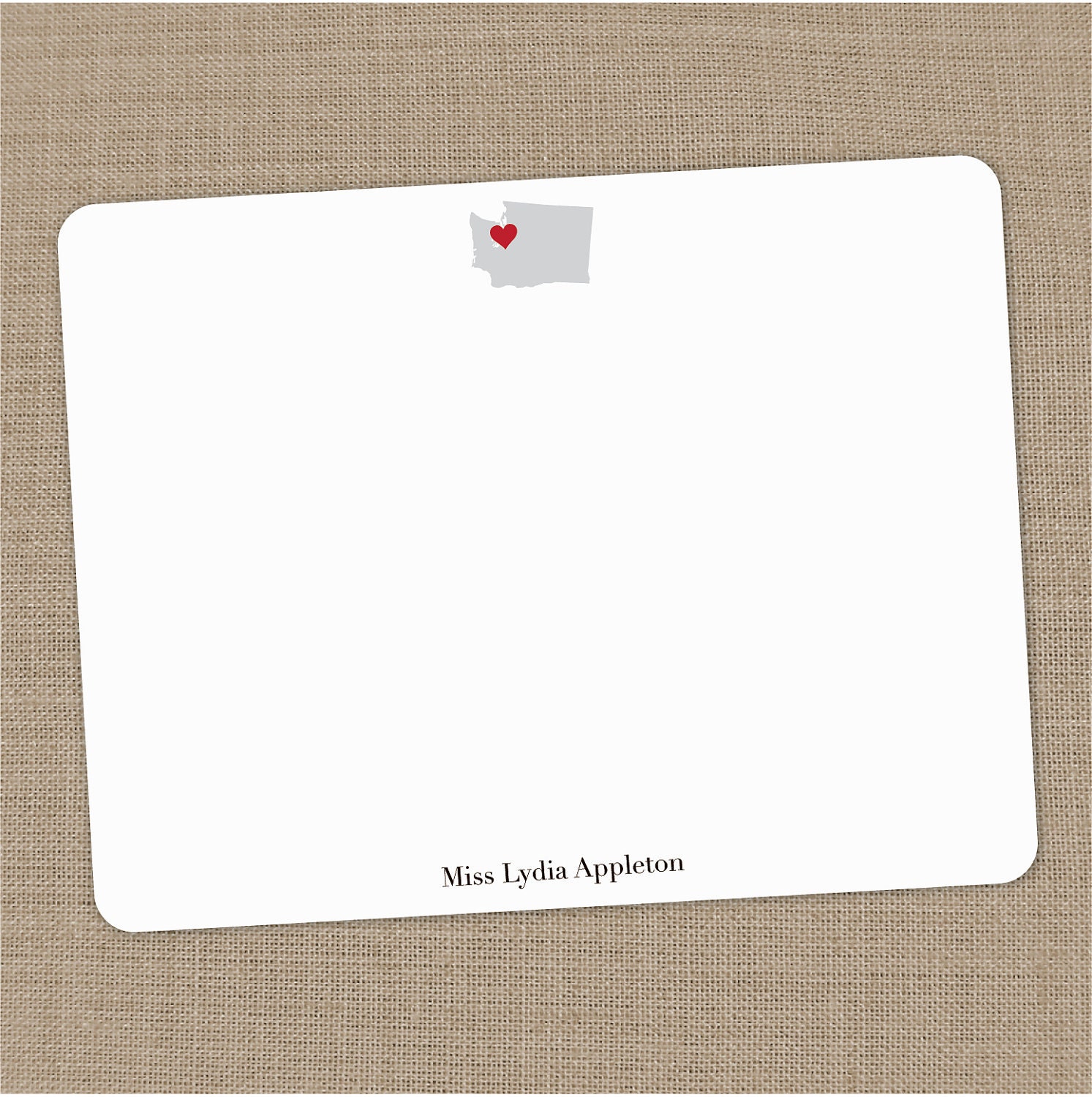 Personalized State and City (you pick) Flat Notecards
