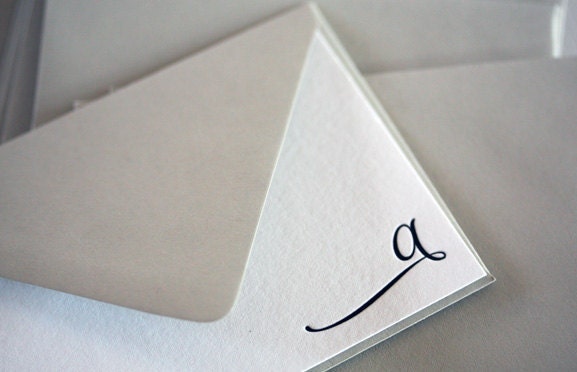 Letterpress Monogram Stationery "ELEGANT"
