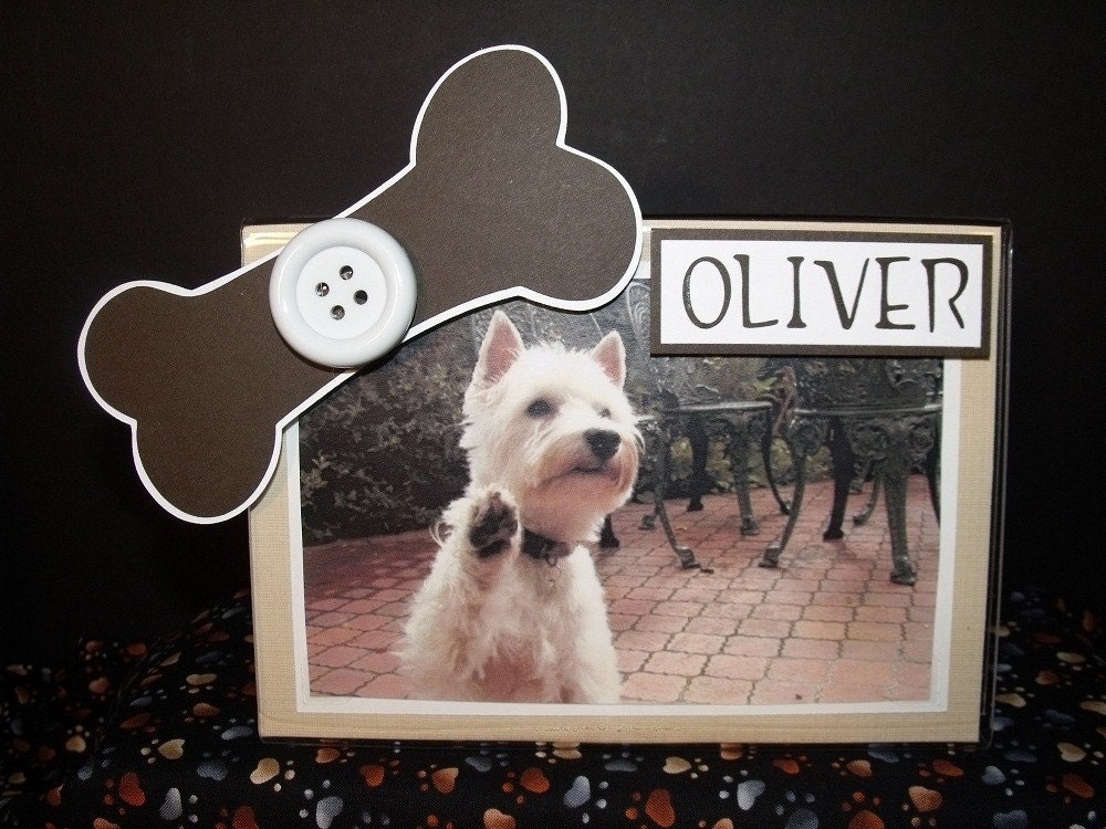 Dog Picture Frame - Holds 5x7 or 4x6 Photo - Personalized - You Choose the Colors - Horizontally or Vertically Set