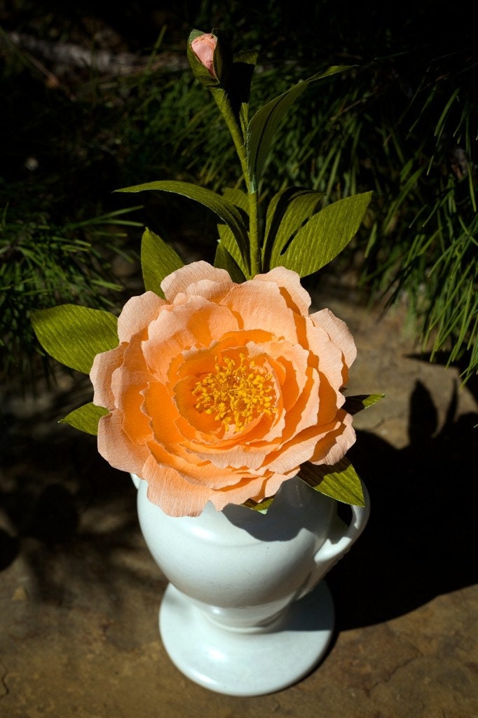 tree peony branch - handmade paper flowers for weddings, gift, or home decor