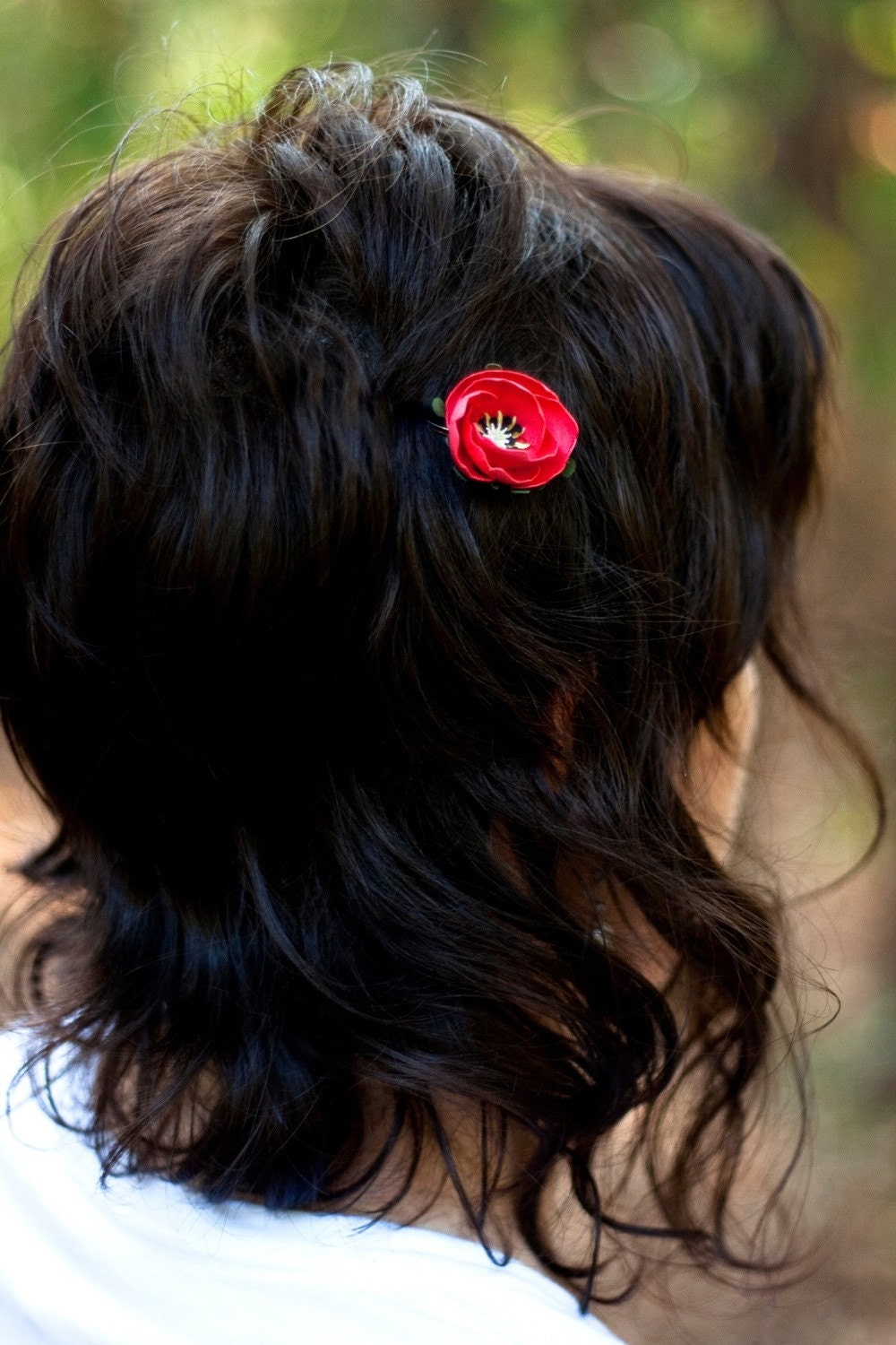 set of 3 poppy hair pins - paper flower accessories for everyday or special event