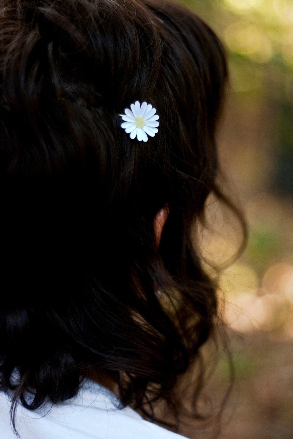 set of 3 daisy hair pins - paper flower accessories for everyday or special event