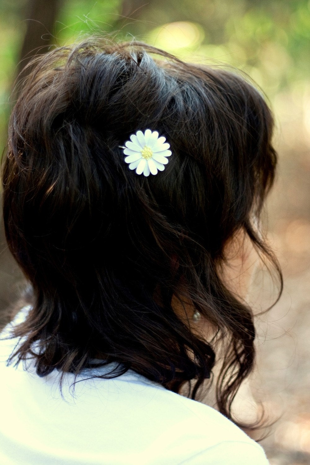 set of 3 medium daisy hair pins - paper flower accessories for everyday or special event
