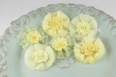 Prima Flowers Bronte Blooms Collection Lemonade - Fabric flower Embellishments Yellow - Item 542894 Scrapbooking, journals, supplies