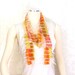 Ribbon Scarf Sari Silk Scarf in Orange, Yellow and Cream Free Trade Recycled