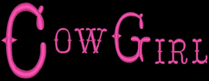 COWGIRL---78  Machine Embroidery Font Pack (AzEB)
