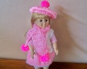 American Girl Doll Beret and Scarf Set