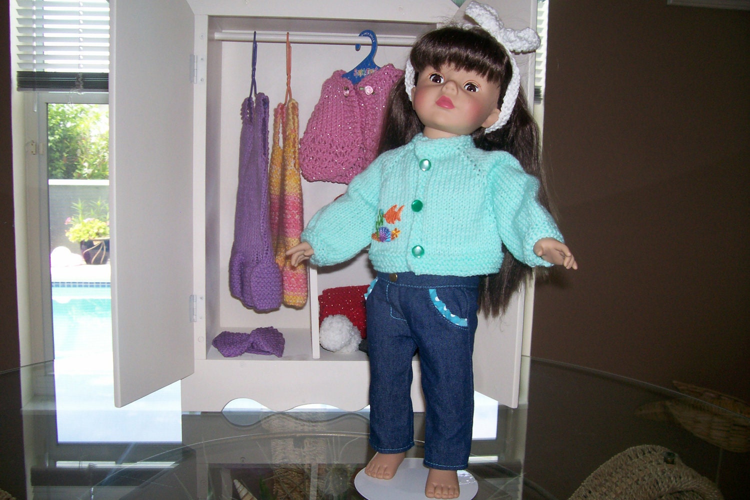 Sweater...hand knit for all 18 inch dolls