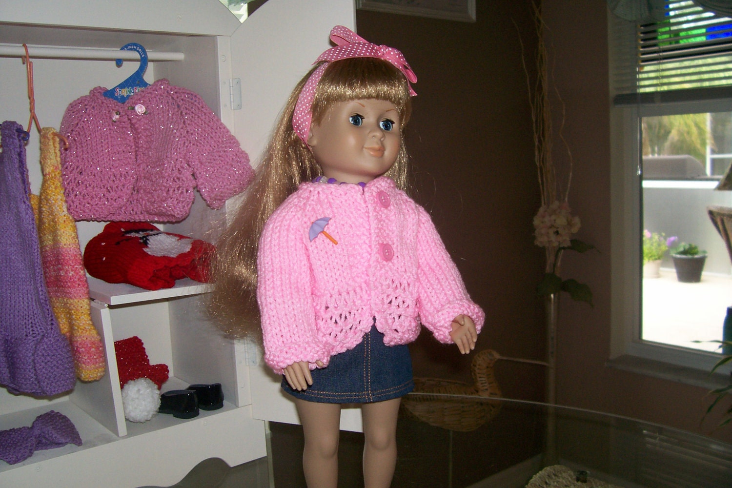 Sweater...  hand knit for AGD 's and all 18 inch dolls
