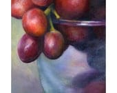 reproduction of still life painting - Grape Cluster - archival art print of oil painting / kitchen art gift / free shipping