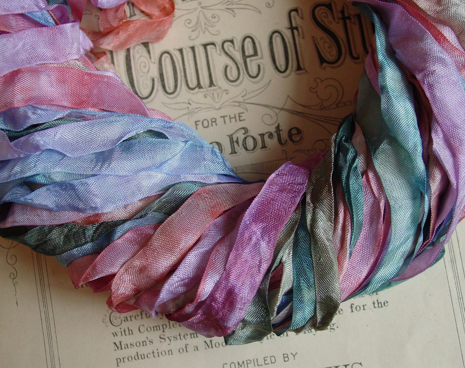 NEW BATCH - Hand Dyed Autumn Fairy ribbon, 5 yards