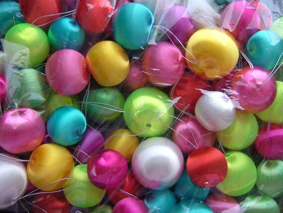 90 Satin Ball Ornaments Free US Shipping by ProjectOrange on Etsy
