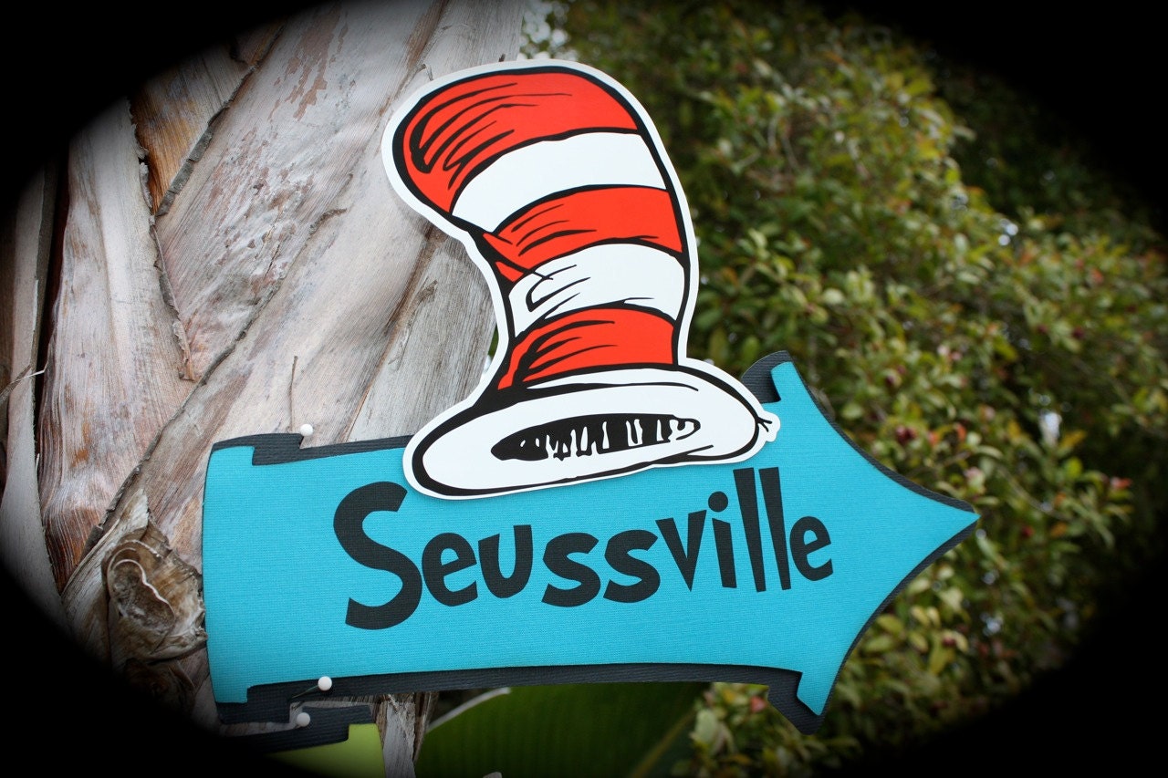 DR. SEUSS/Cat in the Hat...Whimsical directional SIGNS