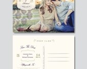 Vintage Save the Date Postcard Template (PSD) - Digital Download