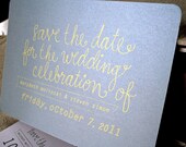 Charcoal Gray and Yellow Vintage Save the Date
