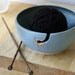 For angelacaduca - Stoneware pottery yarn bowl with little star hook