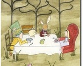 Alice In Wonderland Tea Party 8x10 Picture, Children Giclee Art Print, Mad Hatter And March Hare