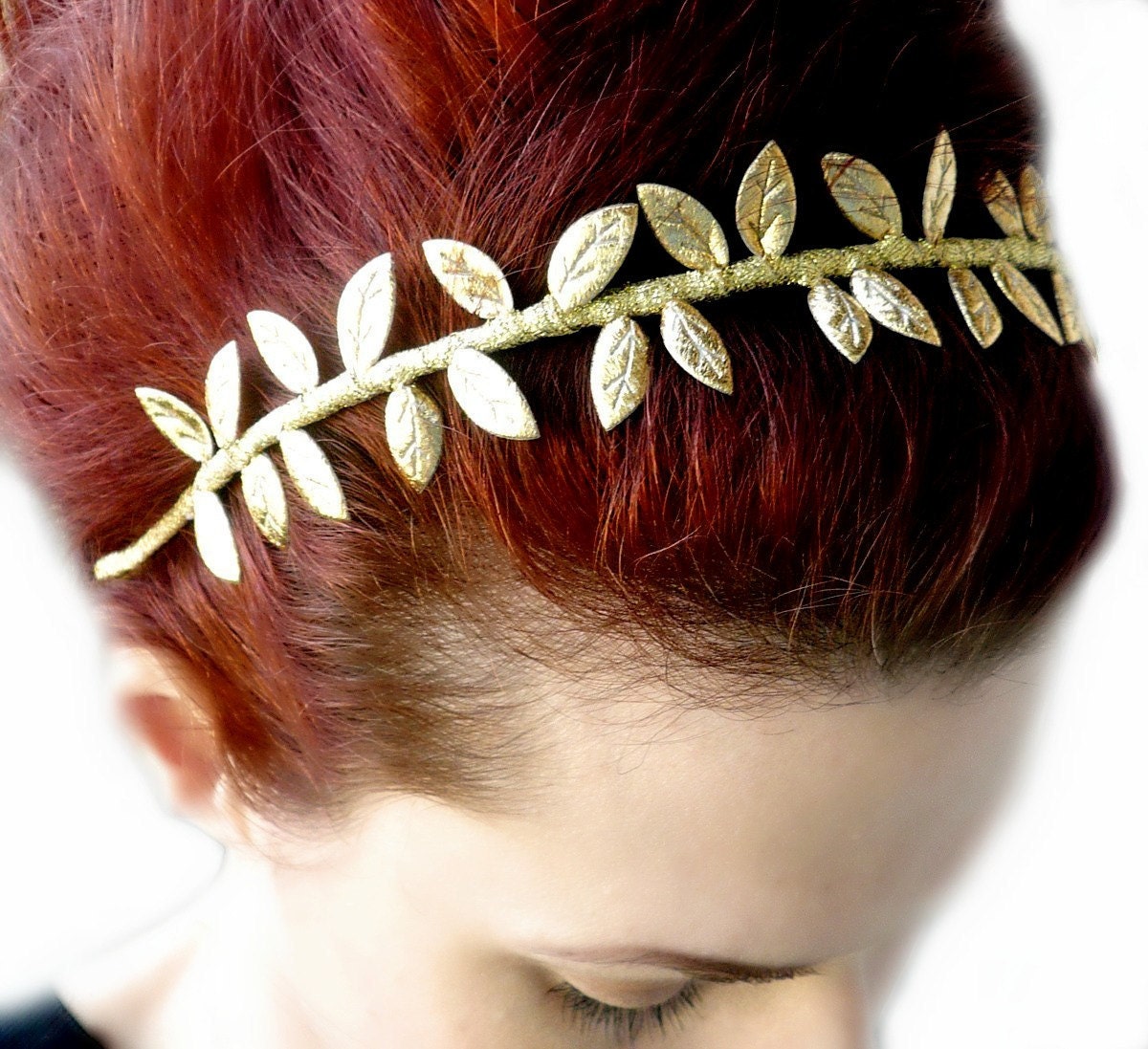 Grecian Goddess Golden Leaf Crown Headband