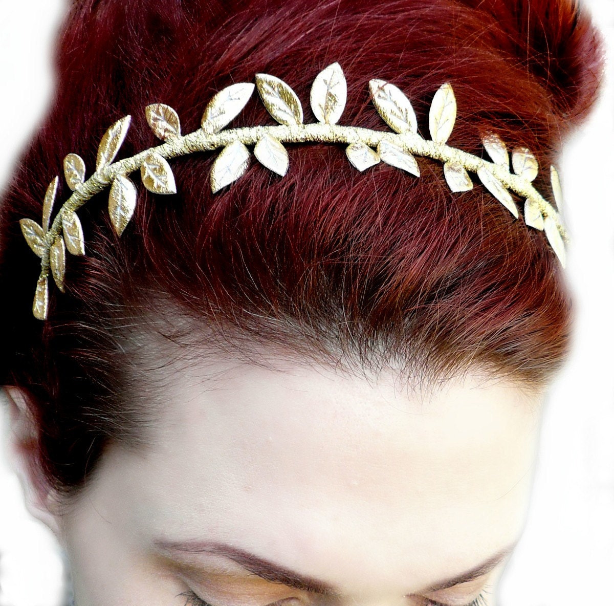 Golden Grecian Goddess Headband - Gold Leaf Crown