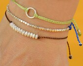 Sterling silver  friendship cord bracelet