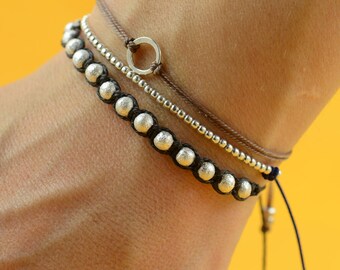 Woven  sterling silver bracelet