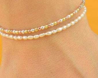 Three golds  beads  friendship bracelet