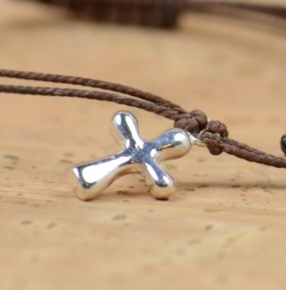 charm Sterling bracelet cross bracelet on  charm by cross Etsy zzaval silver silver for