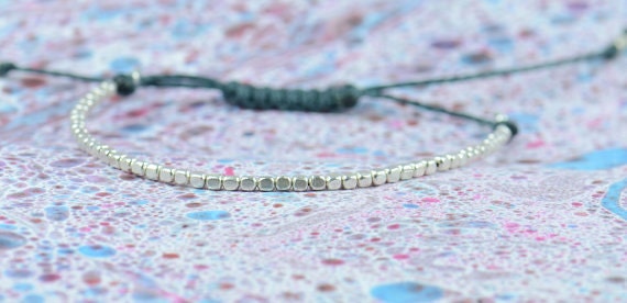 Beaded  bracelet . Sterling silver