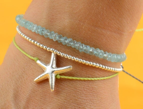 Star charm bracelet sterling silver