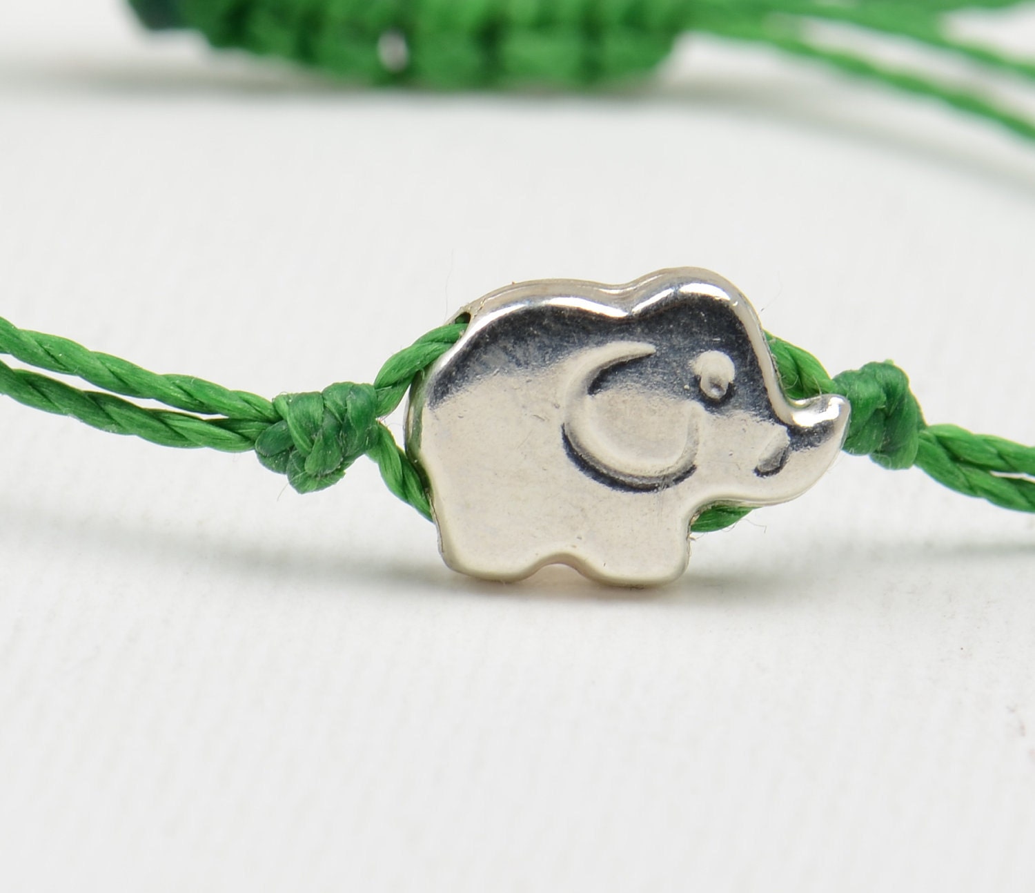 Elephant sterling silver charm bracelet