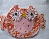 Applique Onesie Paisley and Polka Dot Owl 3 to 9 Months Other Sizes Available