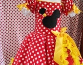 Minnie Mouse inspired costume red tutu dress size 18 month  Halloween Costume Custom boutique red