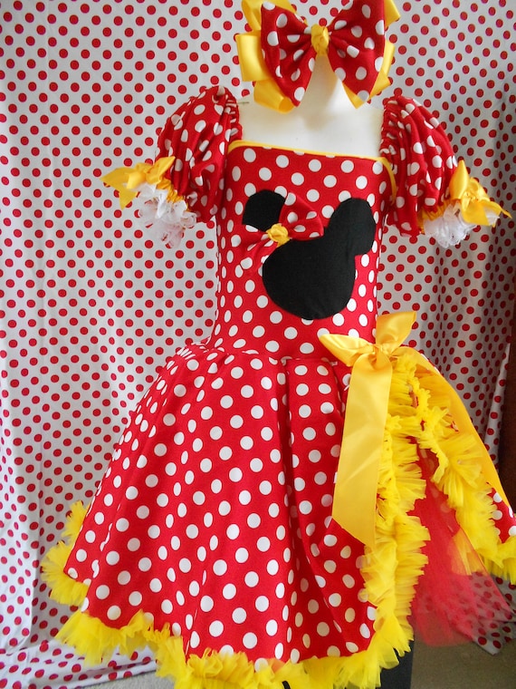 Minnie Mouse inspired costume tutu dress size 7 Halloween Costume Custom boutique