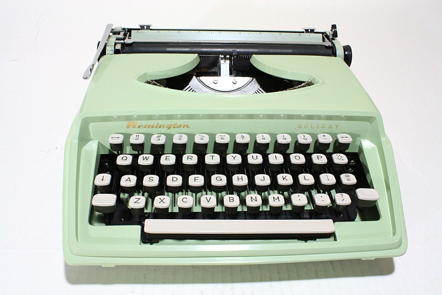 Vintage Green Remington Holiday Portable Typewriter