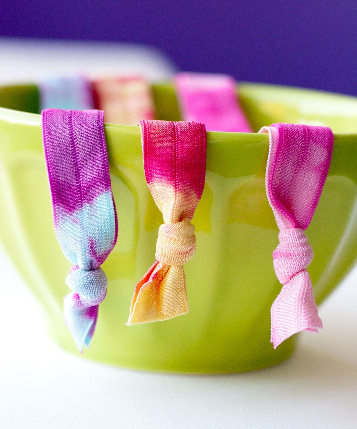The Good Karma Package - 3 Elastic Tie Dye Headbands by Mane Message on Etsy
