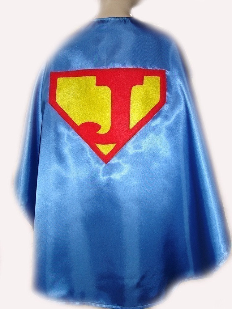 Children's Custom Made Handmade Superhero Personalized Initial Kids Cape for Boys and Girls