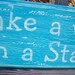 Make A Wish Upon A Starfish Handpainted Sign COASTAL DECOR beach