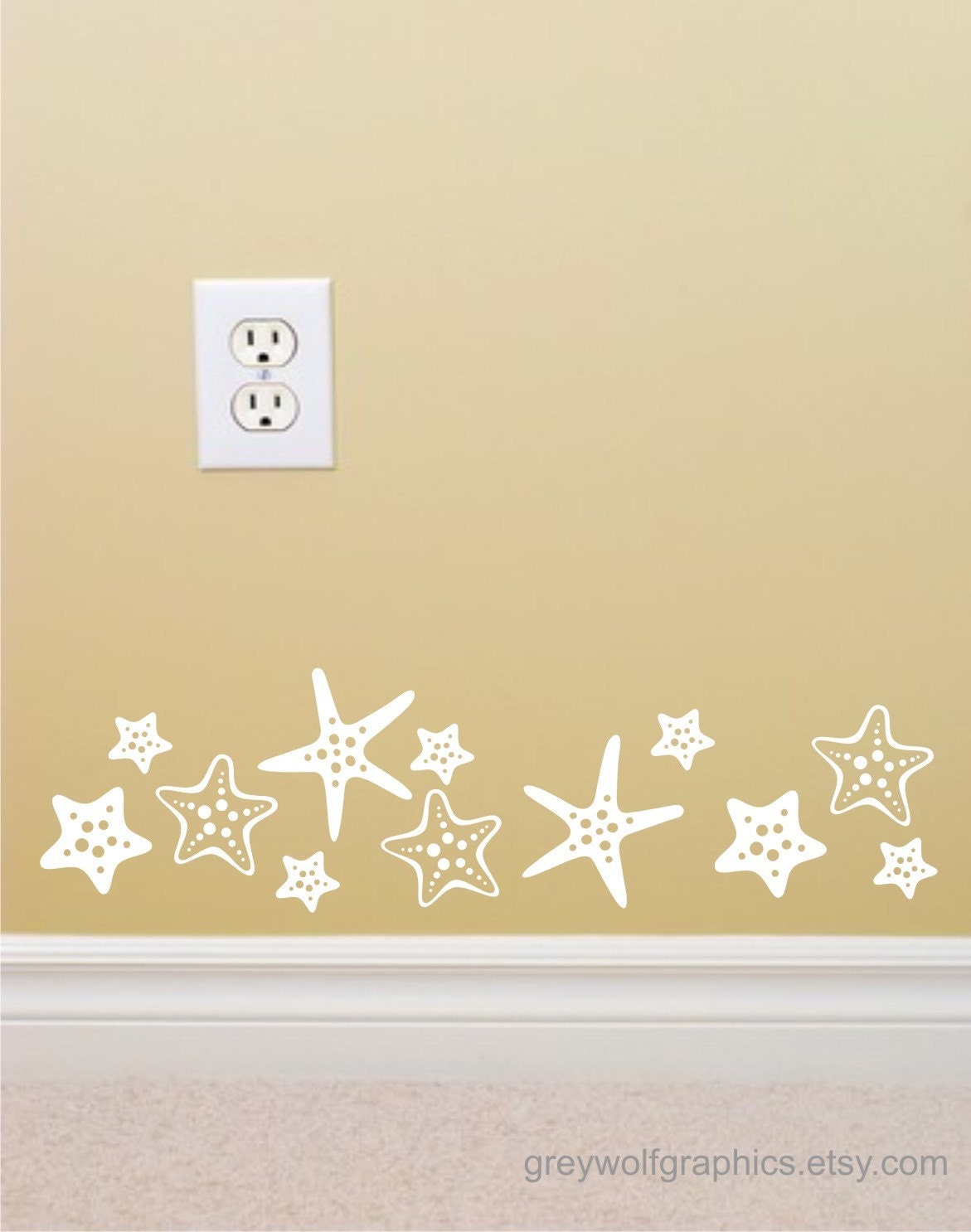 Items similar to Starfish Wall Decal set of 16 on Etsy