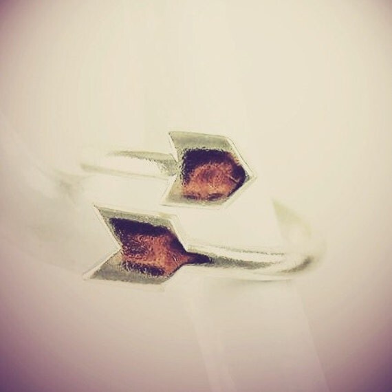 bent arrow ring sterling silver